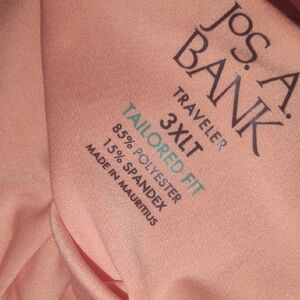 Jos. A. Bank Traveler Performance Quarter Zip Jacket in Peach.